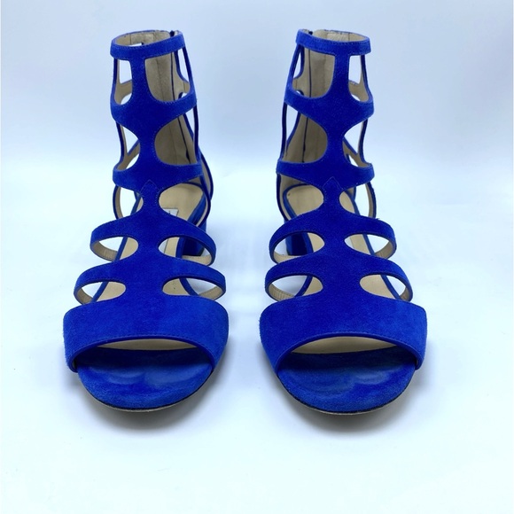 Jimmy Choo size 8 /38 Ren Cobalt Blue Suede Gladiator Sandal EUC - Picture 8 of 11